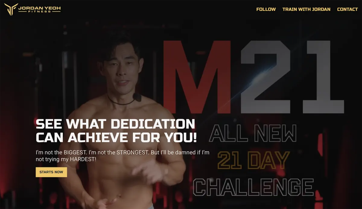 Jordan Yeoh Fitness landing page